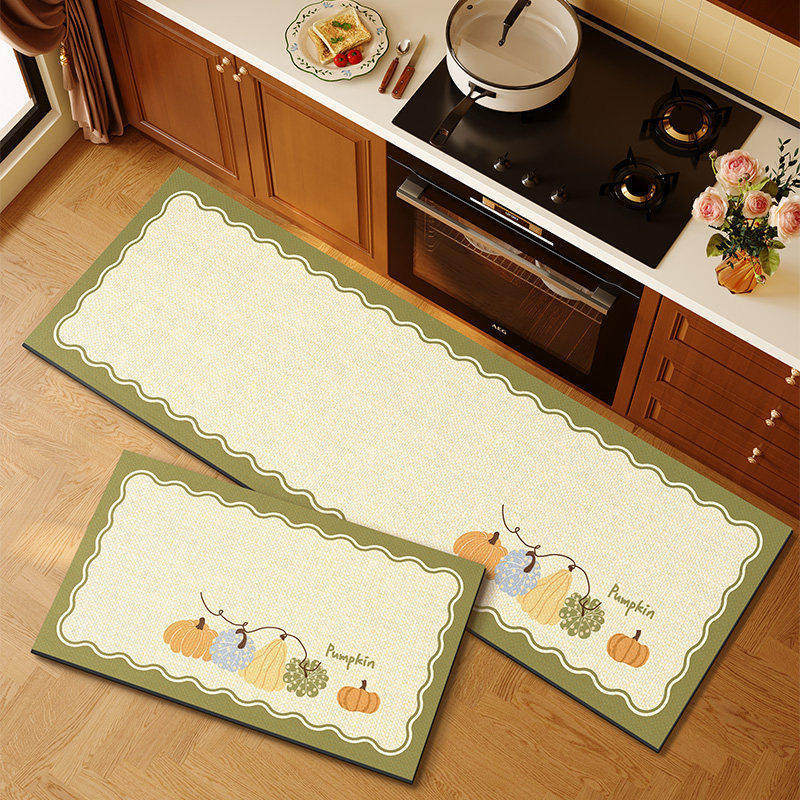 American retro cocina alfombra de suelo de absorción de agua alfombra de suelo de puerta de aceite dos piezas conjuntos de alfombra antideslizante resistente al desgaste fácil de cuidar