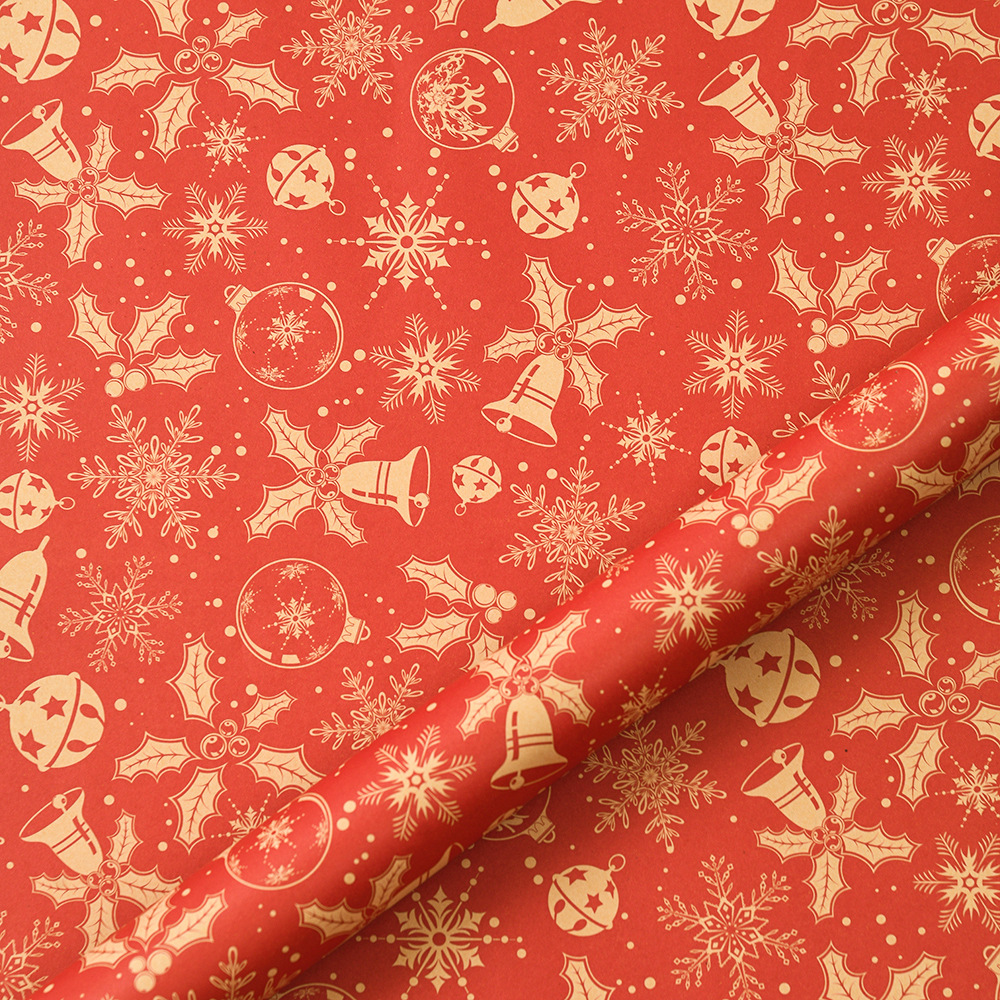 Amazon nuevo papel kraft retro caja de regalo de Navidad letras Papá Noel regalo papel de regalo al por mayor