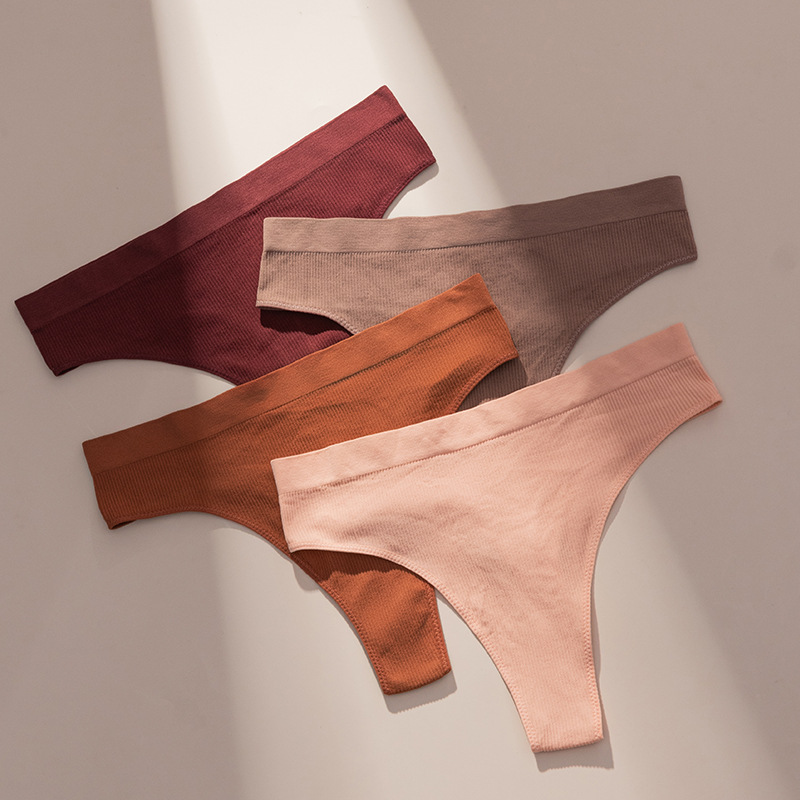 Sexy geribbelde T-vormige yogaslip in grote maten, Amerikaanse stijl, naadloos, comfortabel, huidvriendelijk, ademend, meisjesachtig model._voghion.com