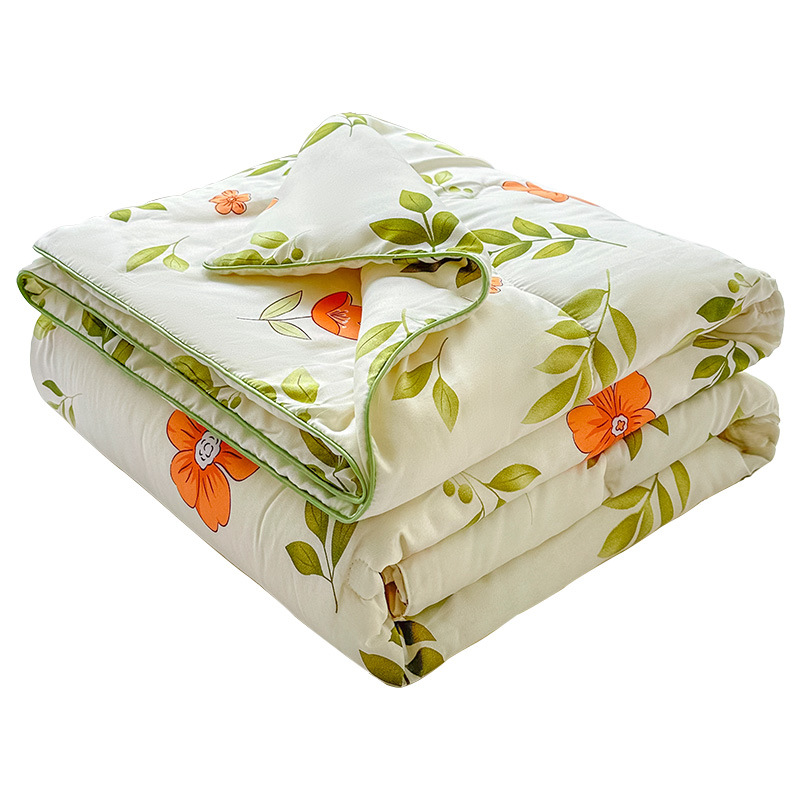 Quilt de fibra de soja aire acondicionado es piel ventilada sensación de verano sola cama doble dormitorio de estudiantes de verano edredón frío