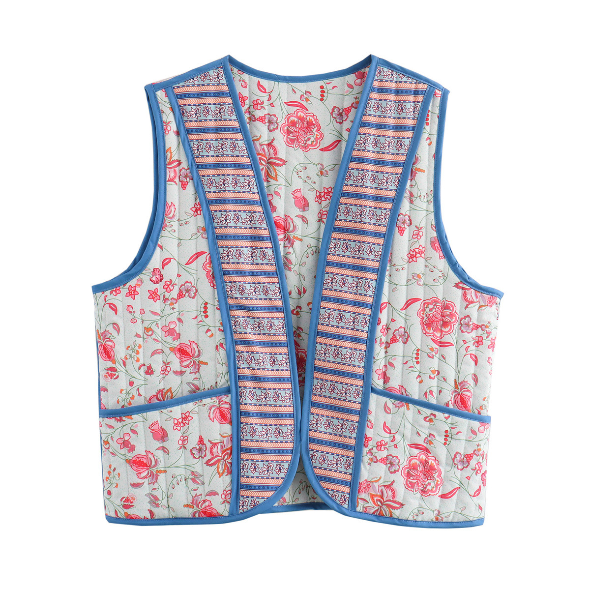 2024 Herfst/Winter Nieuw Product Dames Gepersonaliseerde Dubbelzijdig Bedrukte Katoenen Jas Vest w089 9010_voghion.com