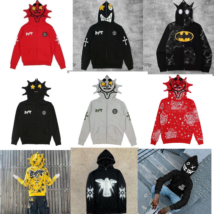 2020 Cross-border European and American Style Men's and Women's Skull Fashion Brand 3D Print Loose Zipper to Hoodie