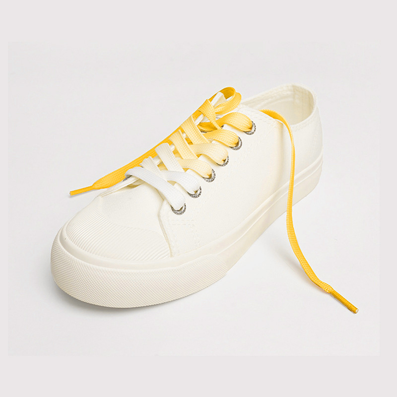 Lona zapatos blancos gradiente cordón transparente doble capa