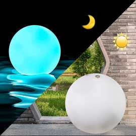 跨境LED发光球庭院草坪变色互动发光球灯充气玩具沙滩球一件代发