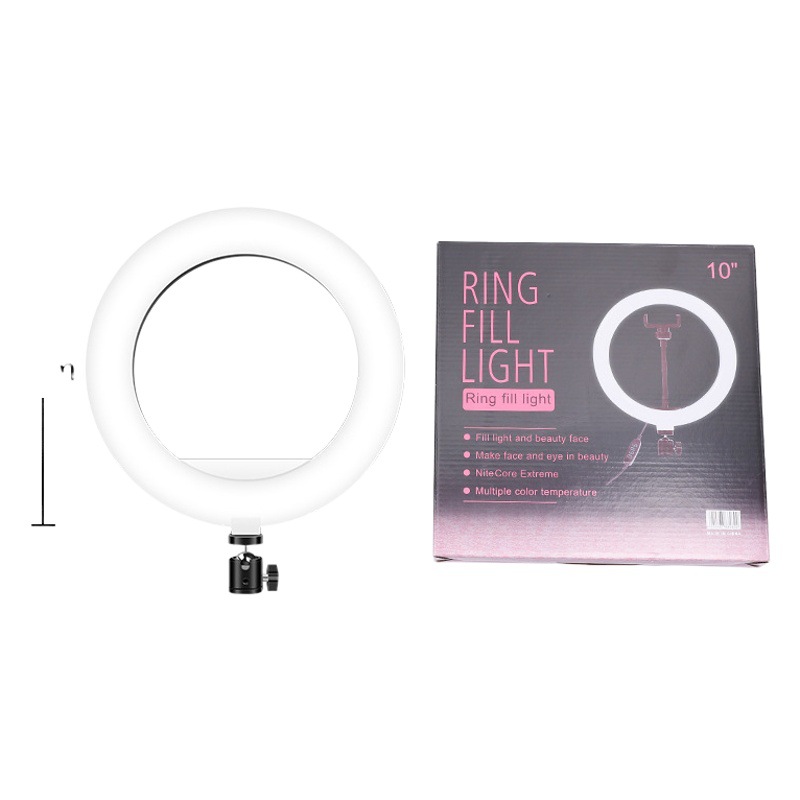 Luz de Transmisión en Vivo Esencial de 10 Pulgadas para Streamers, Iluminación para Fotografía, Aro de Luz de Escritorio, Aro de Luz, Luz Suave para Fotografía