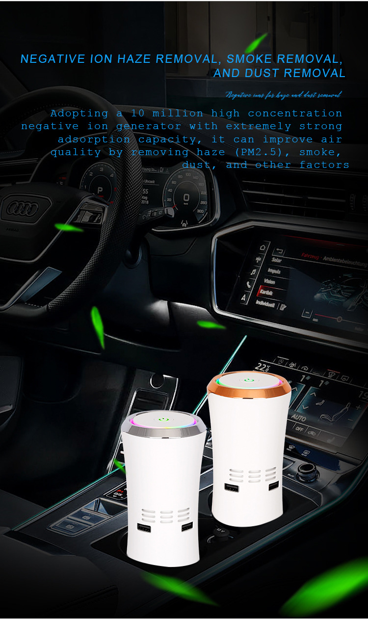 Foreign Trade Car Purifier, Car Interior Negative Ion Air Purification, Home Odor Removal and Deodorization Machine, Negative Ion Purifier