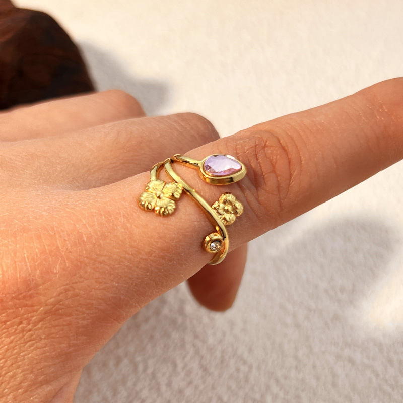 All Seasons Season Wholesale Jewelry Elegant Modern Style Heart Shape 304 Stainless Steel Plating Open Rings
