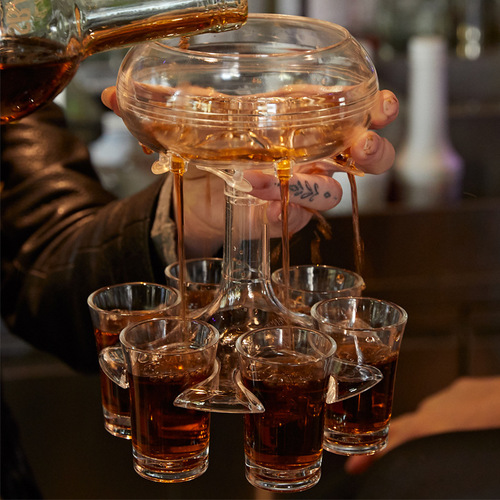Beer Distributor for Group Gatherings, Wine Pourer, Liquor Dispenser, Red Wine and White Wine Pouring Device, Internet Bar, Alcohol Shooter Glass, Bar Tray Set
