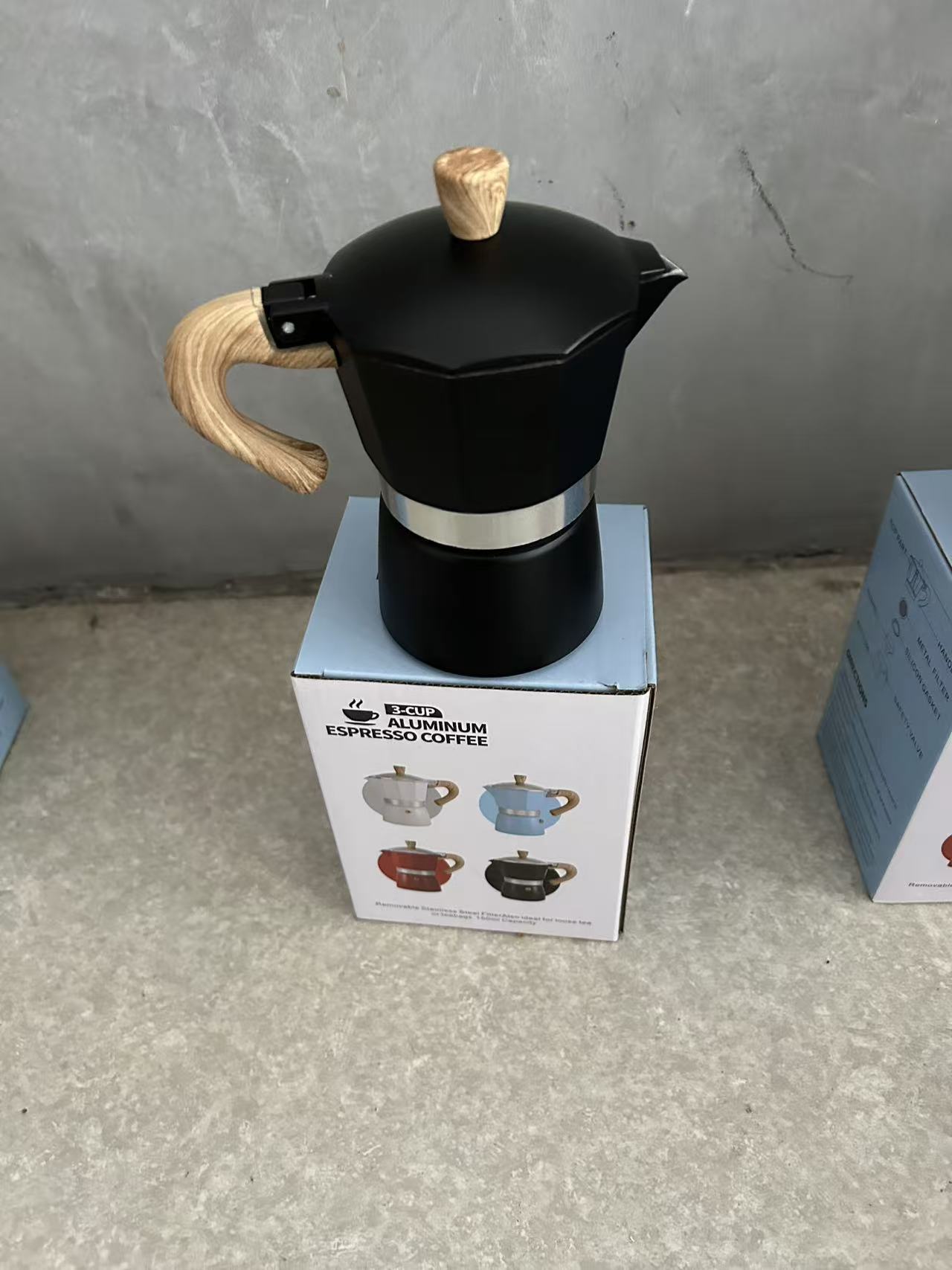 커피 포트 3컵 블랙