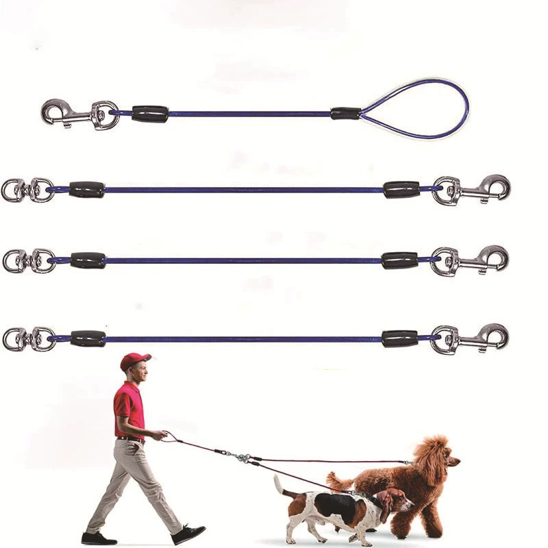 Двухсторонний поводок для кошек и собак, трос из стальной проволоки, поводок для выгула собак с поворотным механизмом, поводок для прогулок с собаками Amazon, выдвижной поводок с защитой от спутывания.
