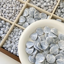 亚克力仿松石裂纹圆珠散珠diy手工饰品手链项链串珠材料饰品配件