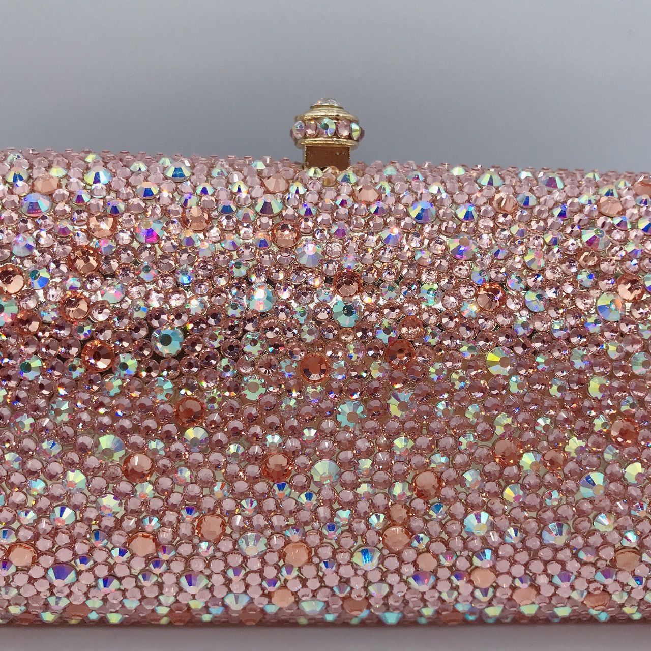 Túi clutch nữ đính đá rhinestone cầm tay hộp cứng dự tiệc — 10 # xanh ngọc chi tiết 54