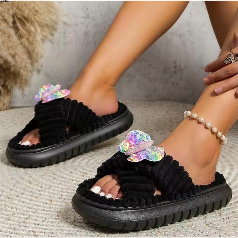 Corduroy Slippers Cross-Border Indoor Home 2024 Four Seasons New Cotton and Linen Comfortable Wholesale Women