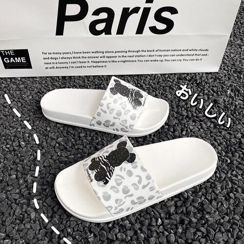  new ins trendy liquid texture personalized doll bear summer slippers non-slip indoor home sandals for outdoor wear