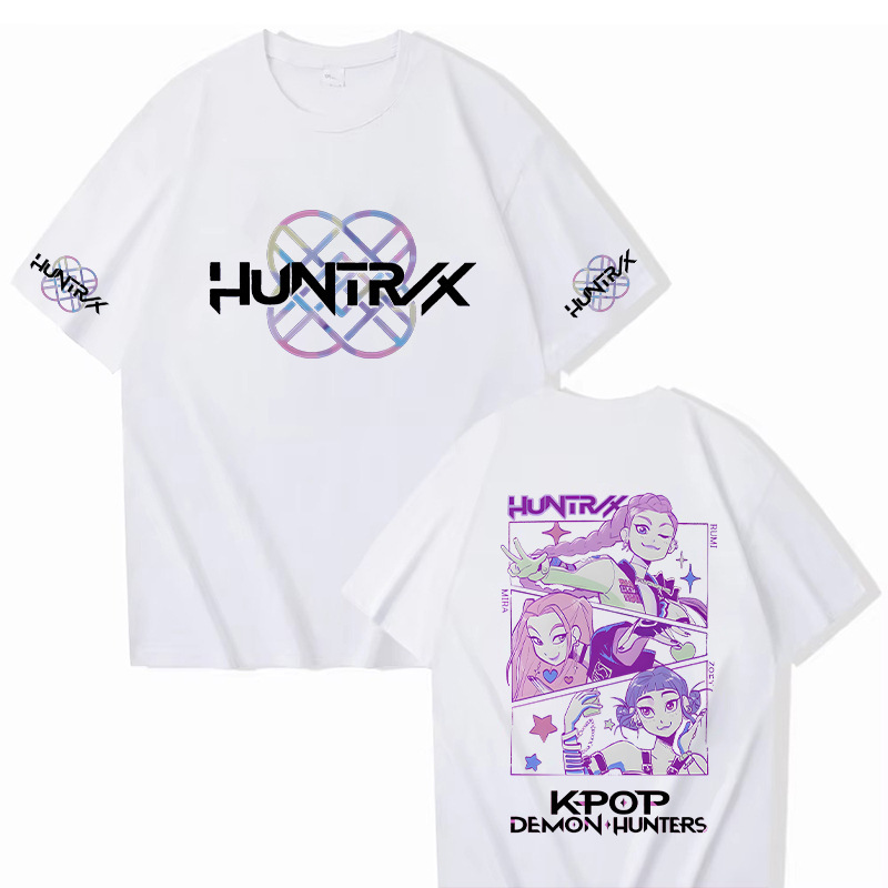 外贸猎魔女团KPop Demon Hunters纯棉中性款圆领上衣宽松休闲短袖|undefined