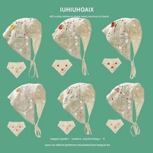 法式复古三角头巾多巴胺针织镂空ins甜美可爱时尚发带旅行文艺风