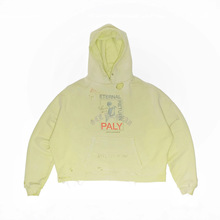 PALY Hollywood新款FW25水洗钻烫做旧磨破美潮帽衫边伯贤同款卫衣