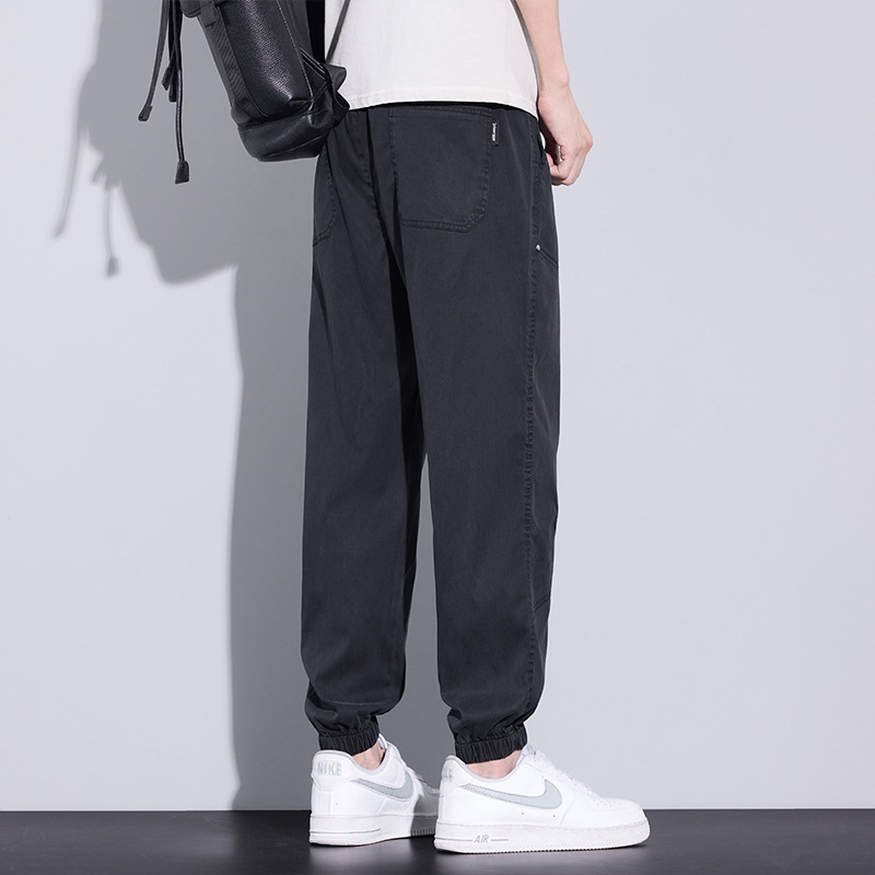 Spring and Summer New Lyocell Casual Pants Men's Tencel Fashionable All-match Loose Leg Tether Soft Youth Sports Pants