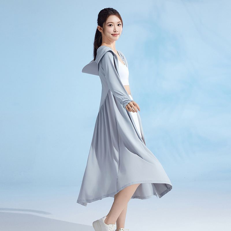 女性用ロング全身ウエストナイロン日焼け止め服、夏用軽量2025新しいスリムフィット抗UV日焼け止め服|undefined