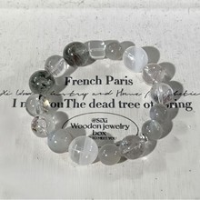 天然绿幽灵奶白晶拼接diy手链单圈水晶简约百搭款送闺蜜批发
