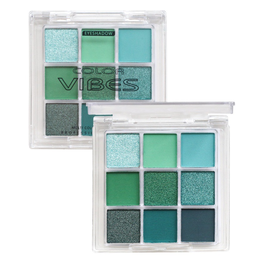 Cross-Border green eyeshadow plate 9 colors olive green pearlescent matte eye makeup avocado color stage color makeup in stock