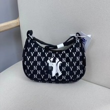 韩国ml腋下包ny刺绣满印复古潮流轻便手提包女士时尚百搭单肩包