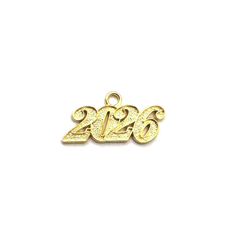 新款2026年份金色挂件饰品流苏博士帽挂件合金配件优质电镀批发