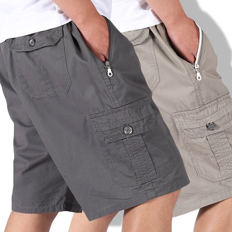 New Style Shorts for Men, Middle-Aged and Elderly, Summer Dad Style, Pure Cotton, Five-Point Pants, Casual Large Shorts, Beach Shorts, Plus Size