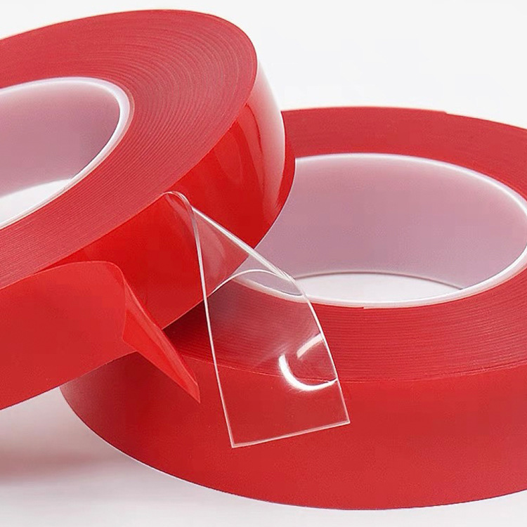 Película roja de doble cara, espuma de acrílico transparente para coche, pegamento no residual, pegatina mágica impermeable, nano cinta de velcro de alta viscosidad