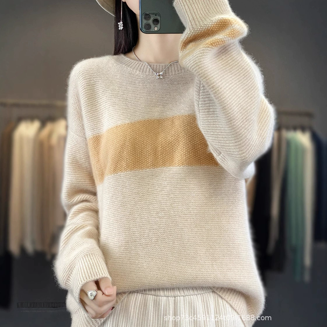 Корейская версия с круглым вырезом с круглым вырезом