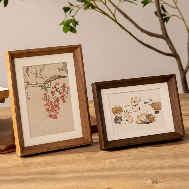 Chinese-style photo frame decoration photo mounting 6 6-inch 7 8 Photo Washing made high-grade decoration calligraphy painting frame mounting