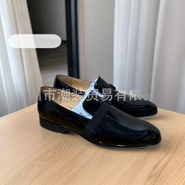 cl andgz红底鞋男鞋黑牛漆皮正装皮鞋绑带乐福鞋婚鞋德比鞋牛津鞋