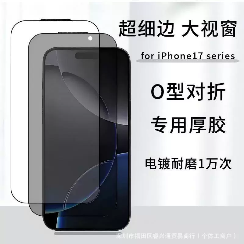 Защитное стекло для iPhone 17 Pro Max полное покрытие антишпион HD