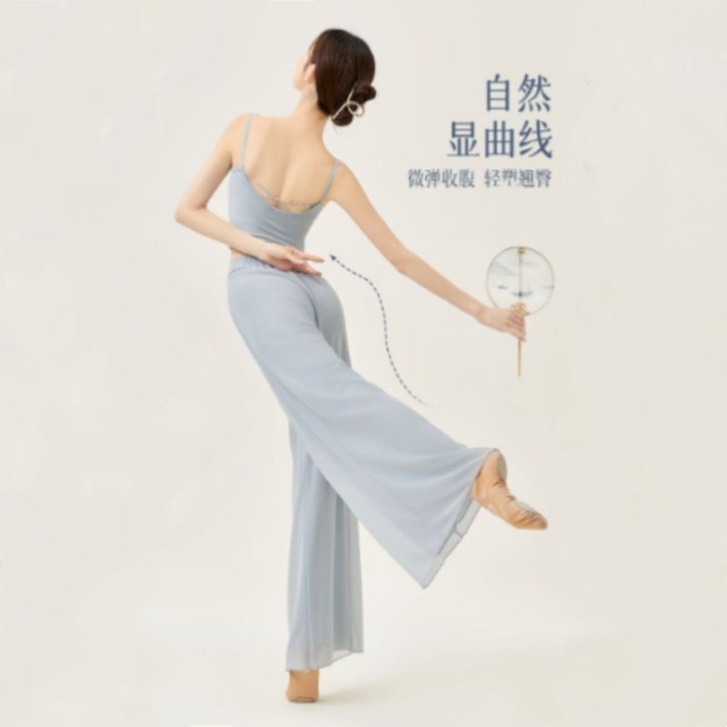 [Super Soft] Classical Dance Practice Elegant Pants Mesh Dance Pants High Waist Teacher Modern Dance Clothing