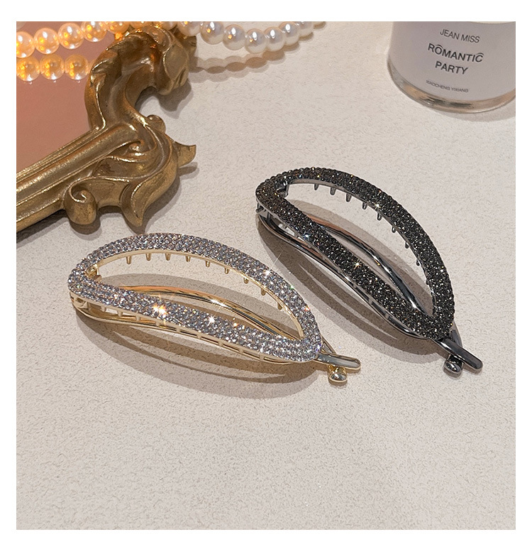 Fashion, Simple Style Style Gold, Silver, Black Color Fashion Simple Style Geometric Alloy Plating Rhinestones Hair Clip