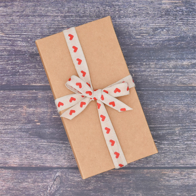 Amazon nuevo hilo teñido jacquard amor cinta de lino artificial natural retro cinta de lino artificial cinturón de embalaje de regalo