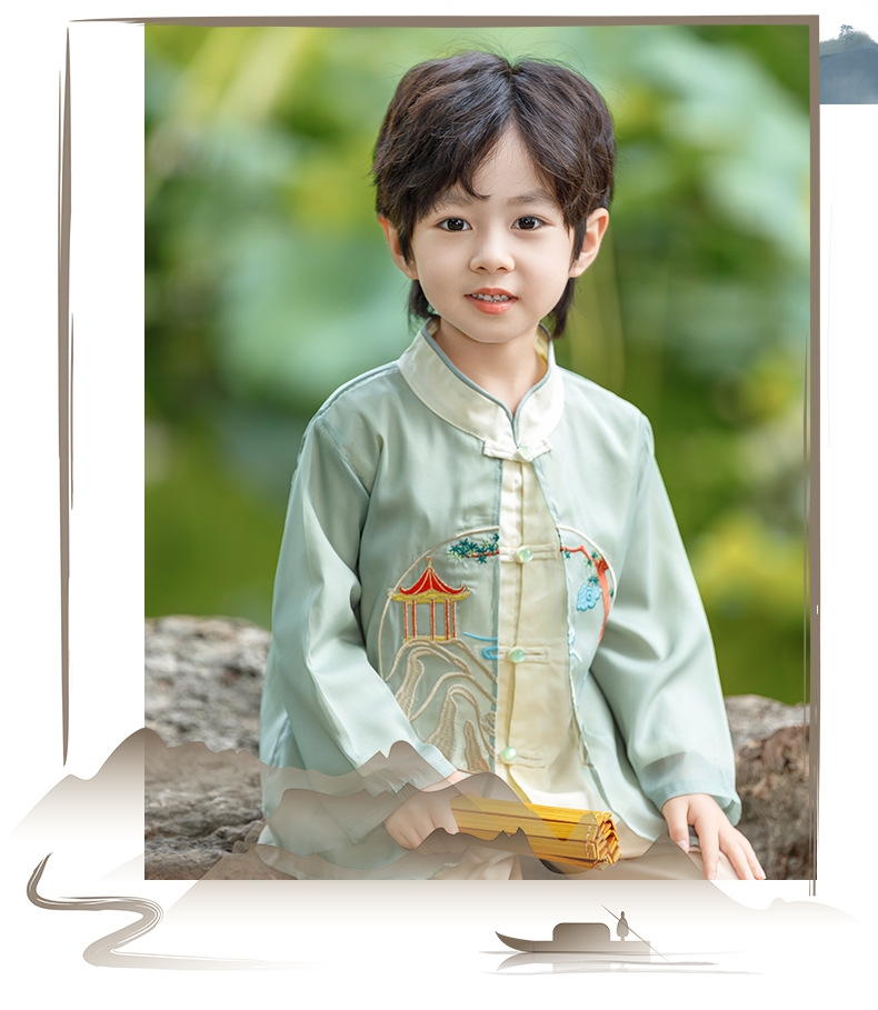 Children's Hanfu boys' high-end Chinese clothing 2024 new spring Chinese style boys' Tang suit ancient costume performance clothing
