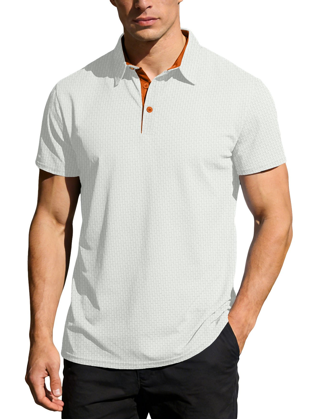 Ropa de hombre transfronteriza verano nuevo hombre europeo y americano Casual polo camiseta a rayas blusa con collar camiseta de manga corta europea