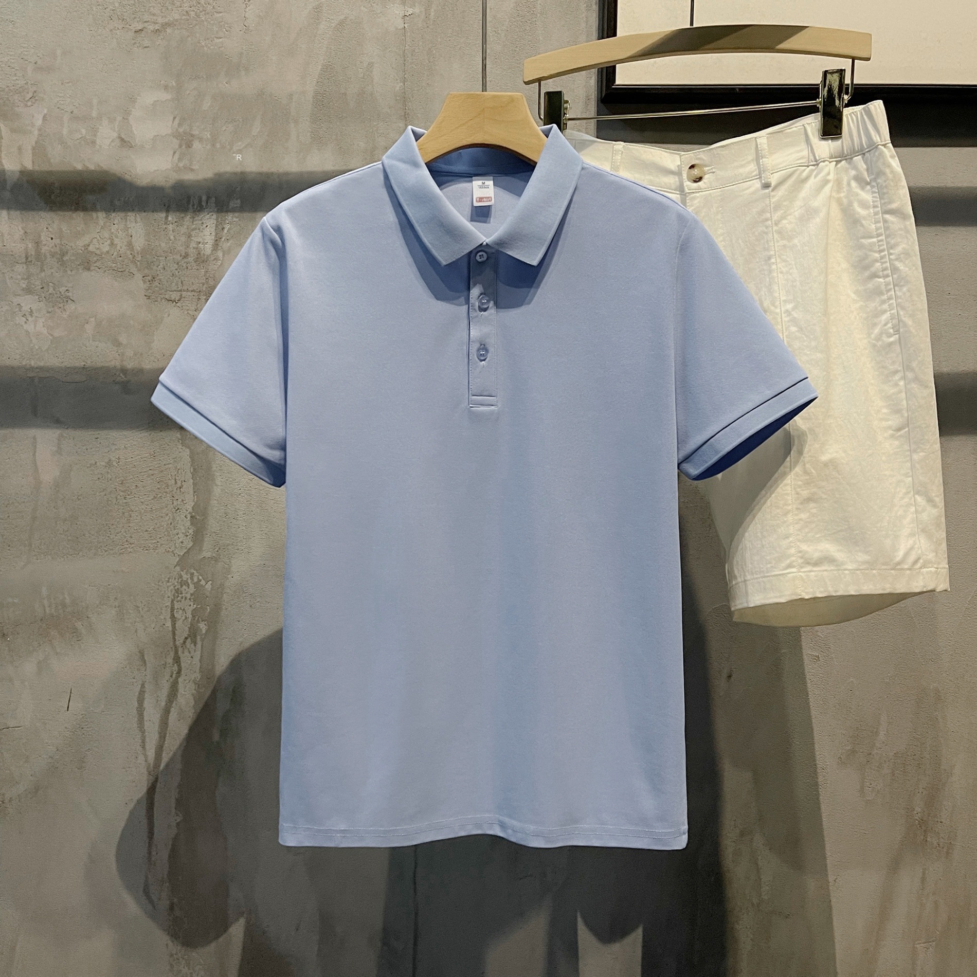 Chemise d'été pour homme, col, manches courtes, coupe ample, couleur unie tendance, style américain décontracté, grandes tailles disponibles._voghion.com