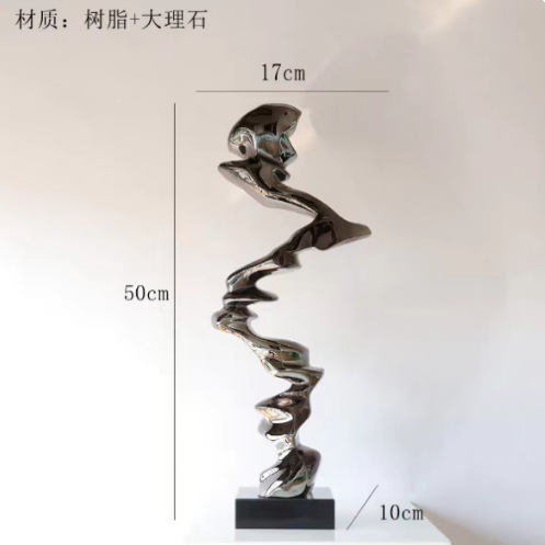 现代轻奢创意酒店大堂摆件会所玄关抽象客厅电视柜树脂雕塑艺术品|undefined