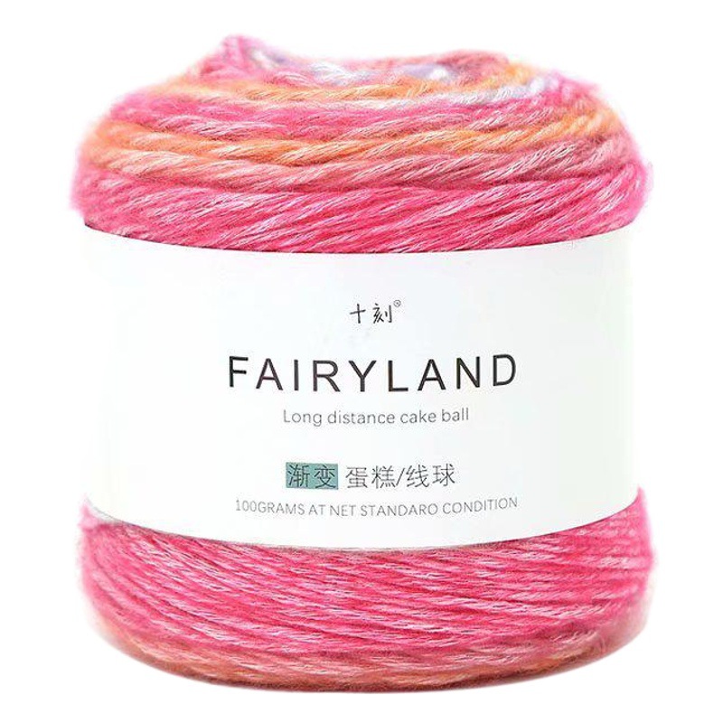 Hilo de pastel sección degradada hilo de lana teñido lana de color crochet lana gruesa bufanda tejida a mano chal