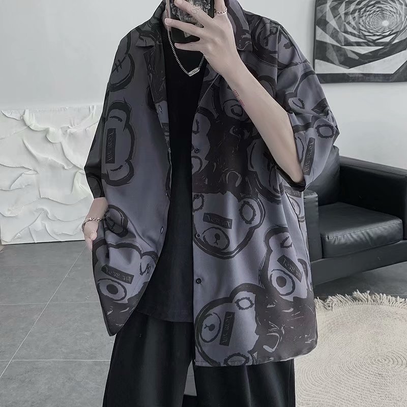Thin silk summer shirt for leisure, 2021 collection, Korean style