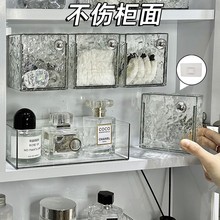 壁挂里化妆棉透明整理盒棉签卫生间镜柜洗脸巾盒口红置物架收纳盒