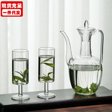 透明仿宋玻璃手执壶绿茶泡茶壶耐热玻璃贵妃壶复古煮泡茶壶宋执壶
