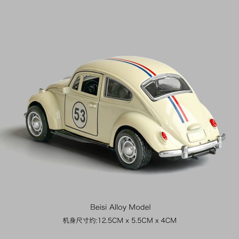 Alloy retro vintage car model, four-door pull-back toy car, realistic mini car model, gift for boys on Children's Day