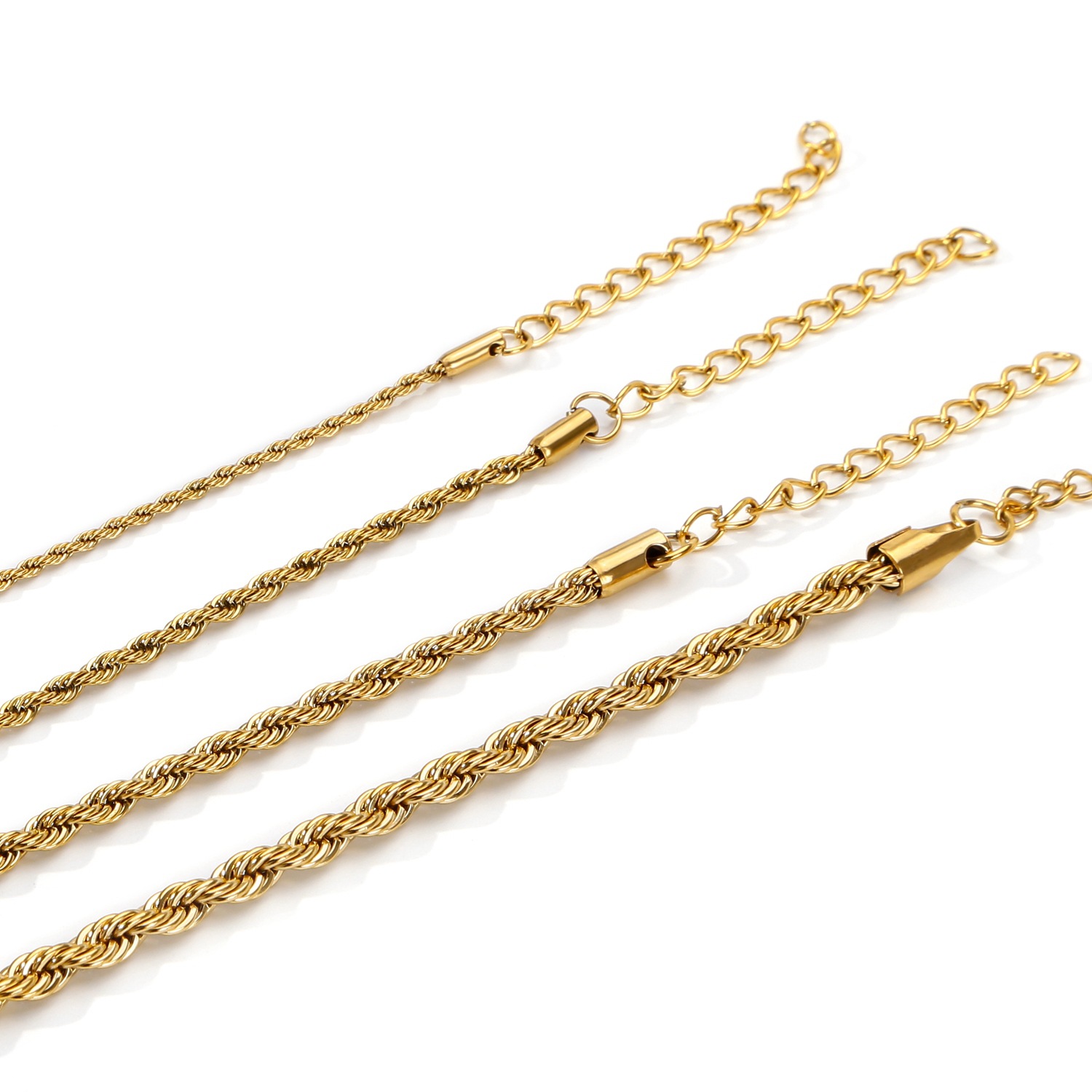 Hip-Hop, Retro Style Real Gold Plated 18K Gold Solid Color 316 Stainless Steel  Hip-Hop Retro Waterproof Non Tarnish 316 Stainless Steel  Bracelets