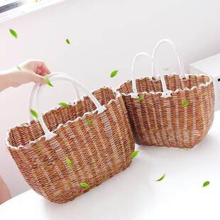 Woven handheld basket, pack, shoulder bag