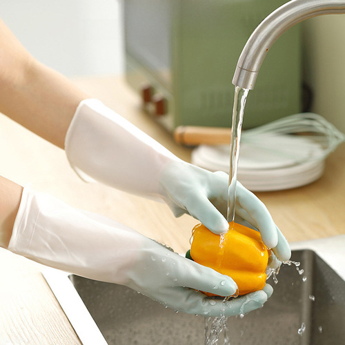 Dishwashing gloves for women, kitchen summer latex rubber durable bowl washing clothes rubber household cleaning waterproof home use