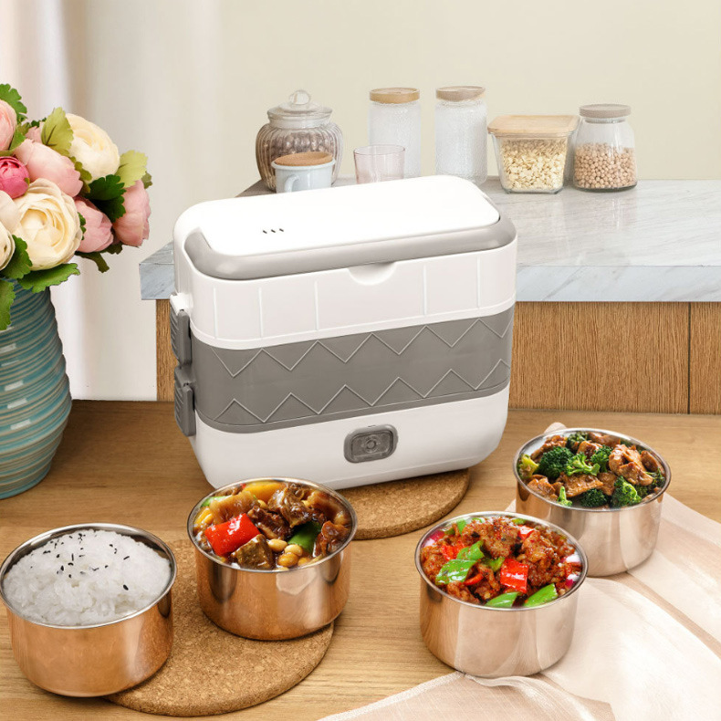 Caja de almuerzo de calefacción inyección de agua multifunción cocina caja de almuerzo aislada caja de almuerzo portátil Mini cocina de arroz