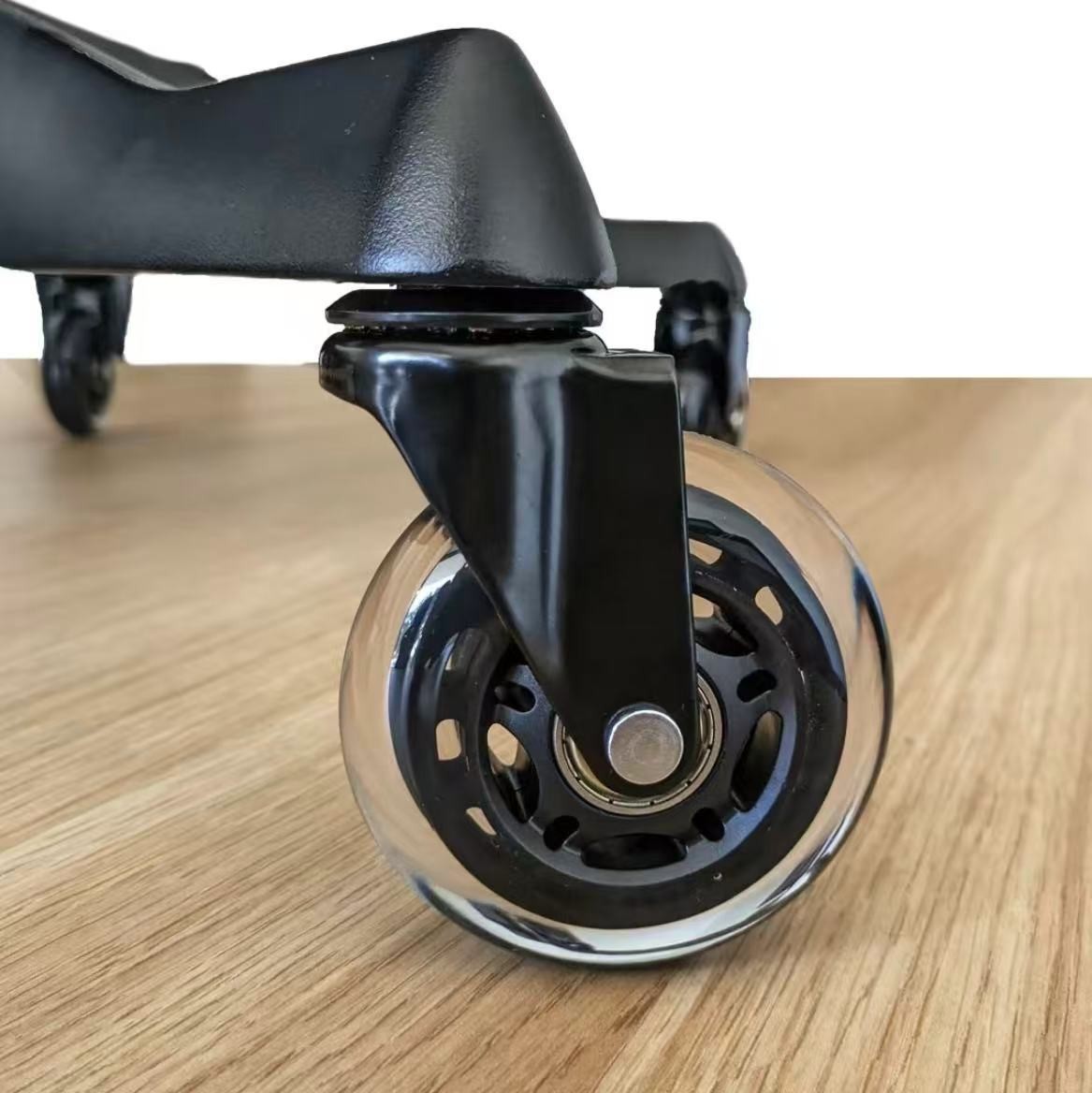 跨境热销供应透明脚轮3寸PU插杆车轮静音万向轮厂家批发